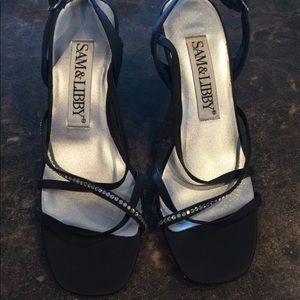 Black strappy sandals with Rhinestones